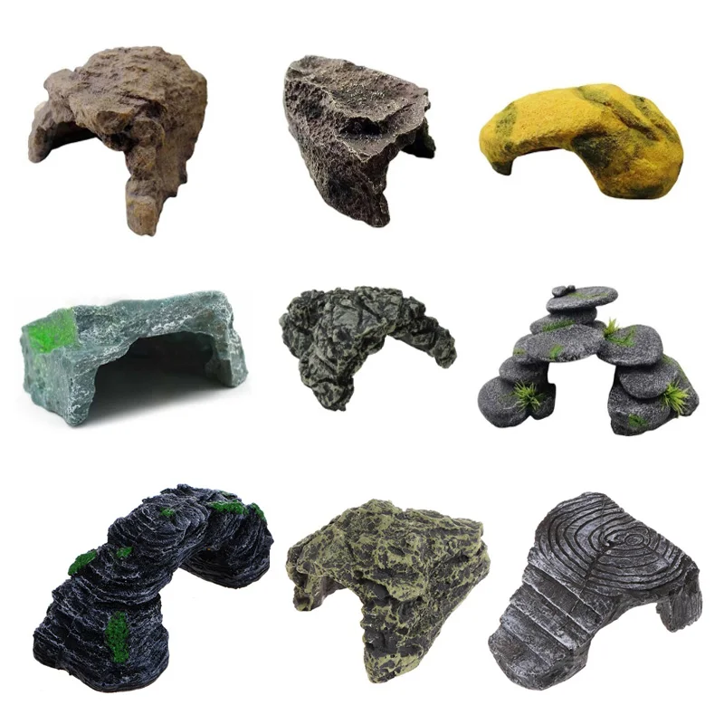 Turtle Basking Platform Aquarium Cave Tortoise Hideout for Turtle Island Reptile Habitat Terrarium Fish Tank