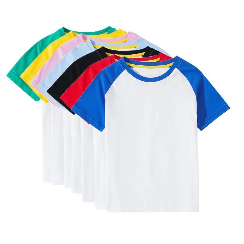 2023 Estate Neonati Maschi T-Shirt Manica Corta Bambini Ragazze Patchwork Caramelle Tshirt Bambino Bambini Cotone Casual O-Collo Top Unisex