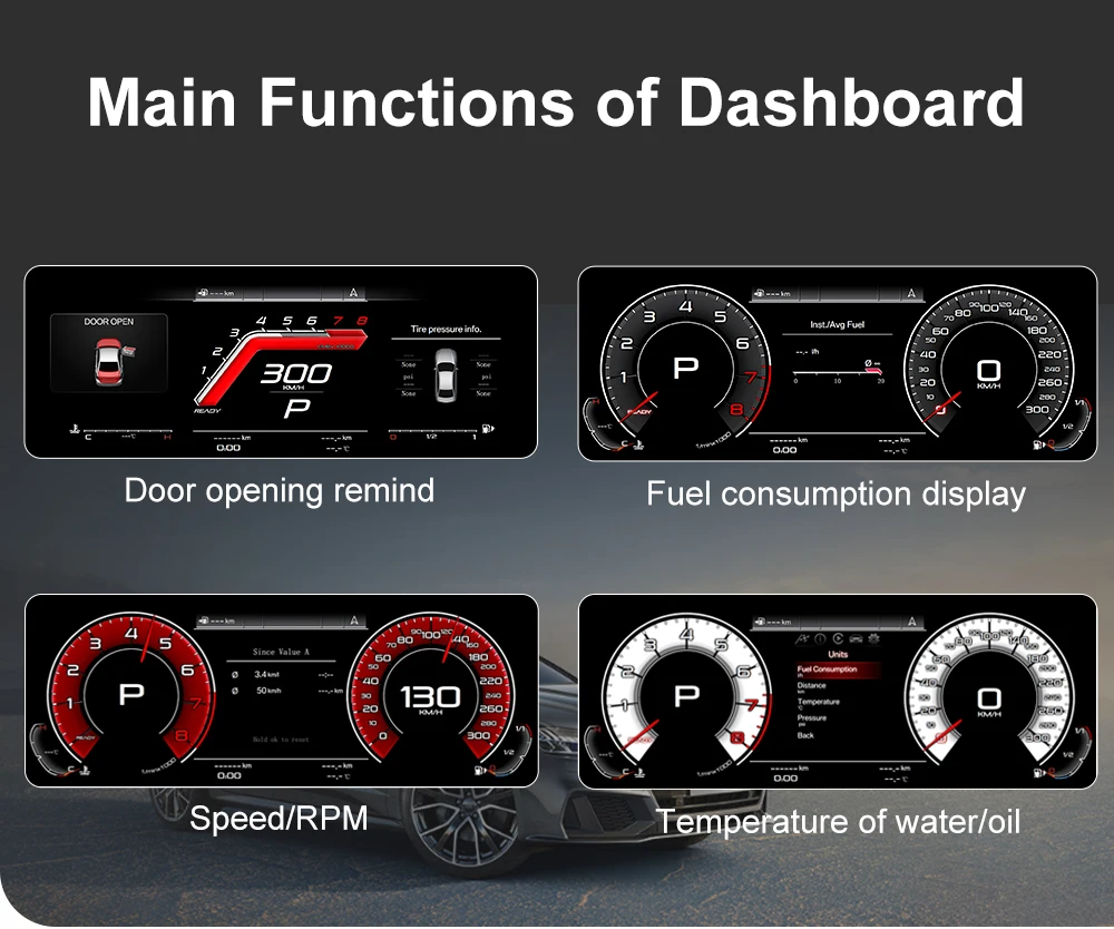 Digital Instrument Cluster For Audi A6 A6L C6 4F 2005-2012 Speedometer Android r