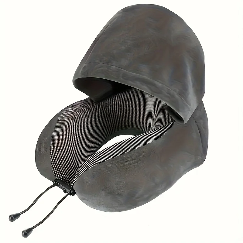 Cozy U-Shaped Travel Neck Pillow with Hat - Soft, Comfortable, and Easy to Carry for Any Journey