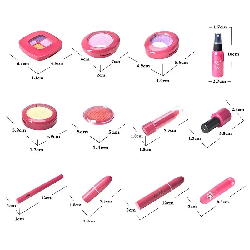 Kids Pretend Play Makeup Game Girls Simulation Lipstick Eyelash Brush Beauty&Fashion Cosmetics non-toxic Toy Birthday Gifts Girl makeup toy princess pretend toys cosmetics set