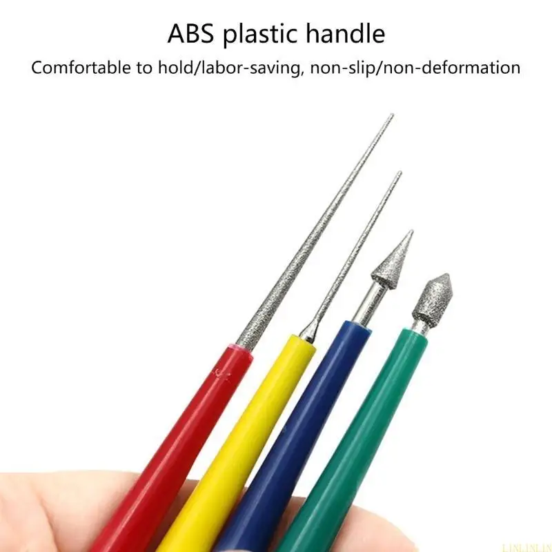 4-Piece Bead Hole Enlarger Tool Set - Diamond Tip Reamers For Jewelry Making & Crafting - View #9