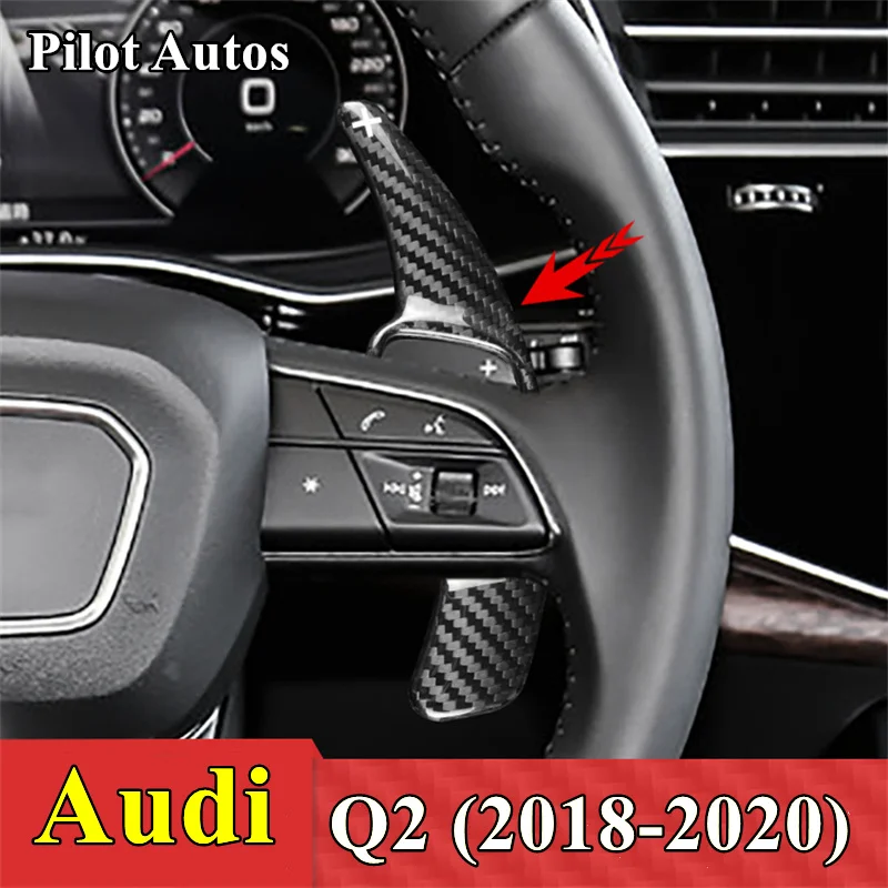 

Genuine Carbon Fiber Car Steering Wheel Shift Paddle Extended Shifter Trim Cover For Audi Q2 2018 2019 2020