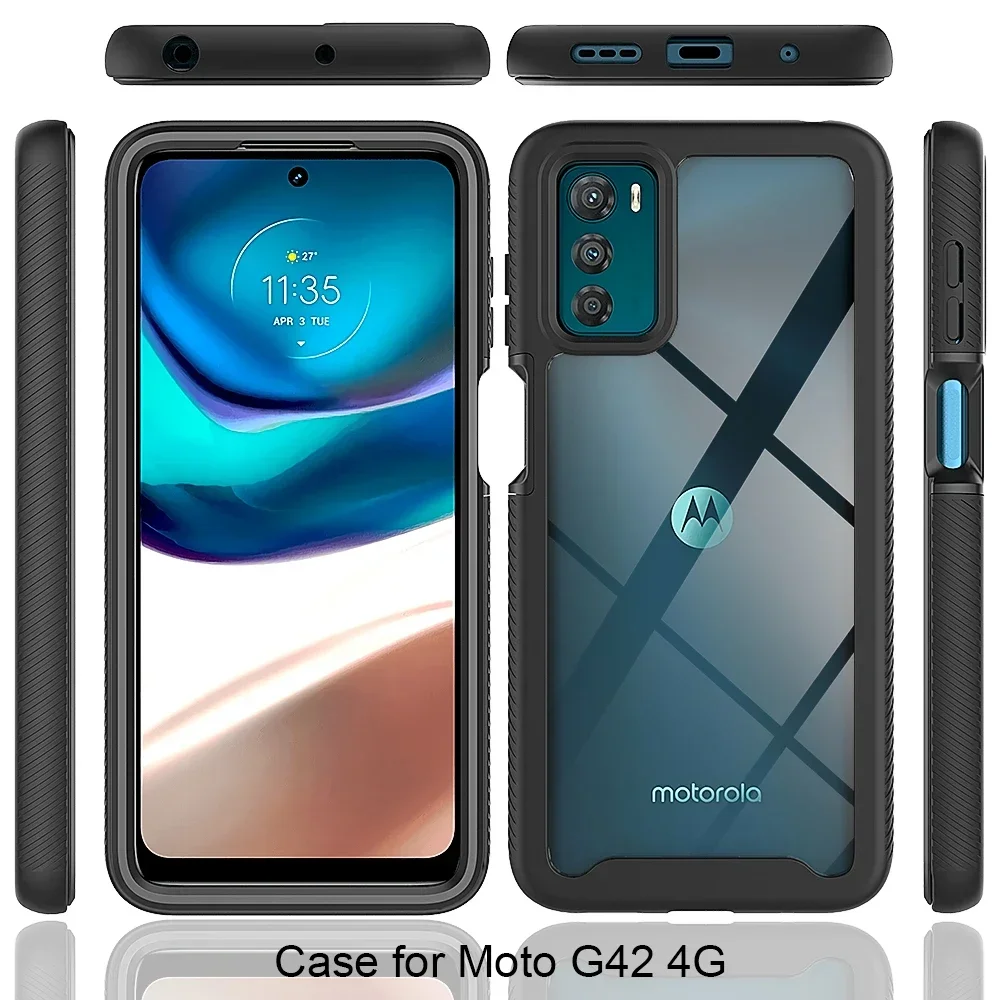 Hybrid Rugged Shockproof Transparent Phone Case with TPU Frame