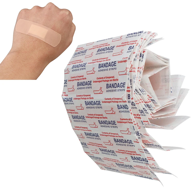 Band Aid Breathable Band Aid Waterproof Bandage First Aid Wound Dressing Medical Tape Wound Plaster Emergency Kits Bandaids 50/100PCS