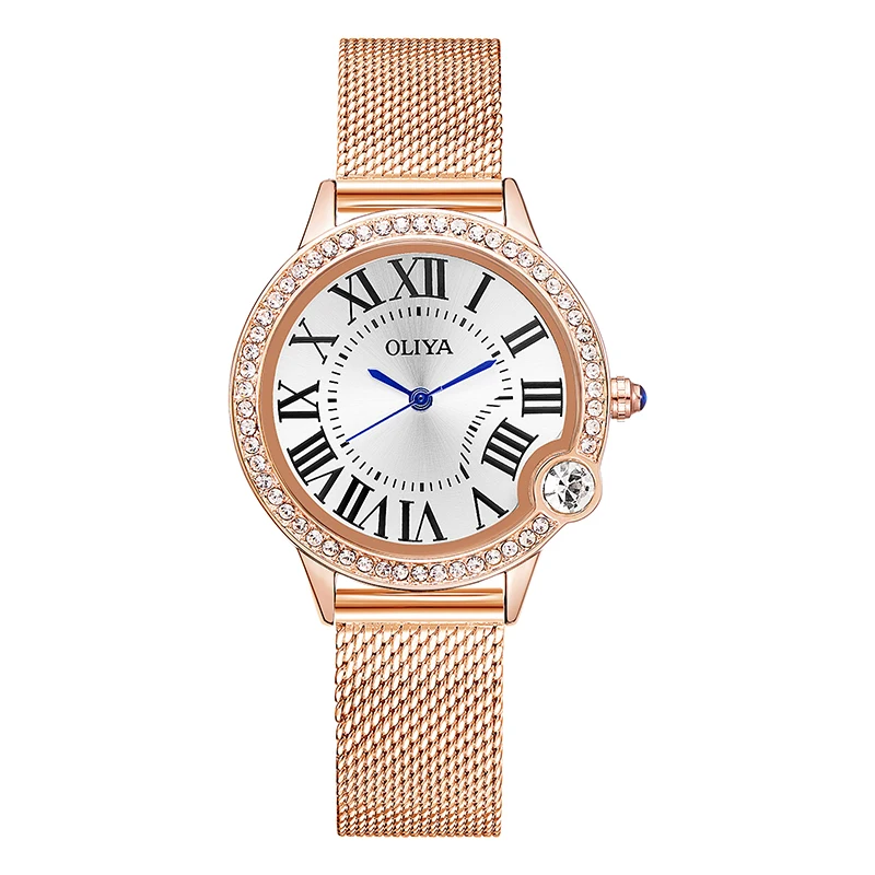 New Diamond Women's Watch Shiny Waterproof Quartz Movement Leather Strap Mermaid tears light luxury fashion women's watch