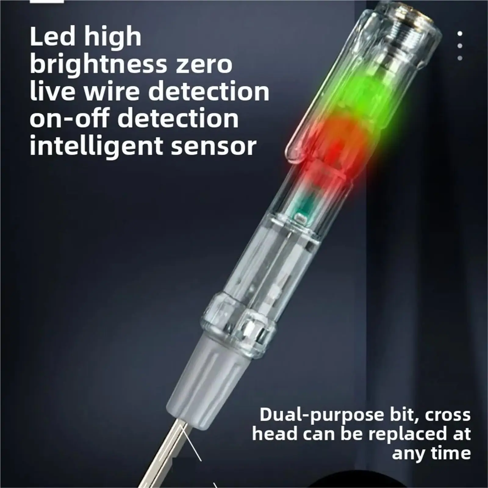 라포드 전압 테스터 펜 (양면 필립스 및 일자 드라이버 팁 포함) - 유도성 금속 캡 전기 기술자 필수 도구