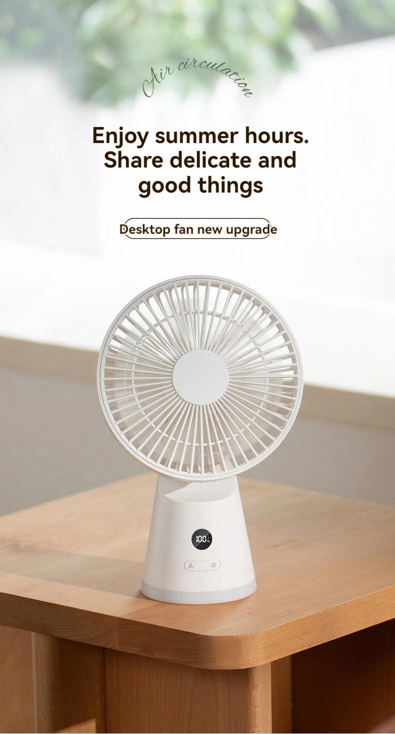 Description Picture 2 of itemIconic Brand New Type Portable Mini Desk Fan USB Rechargeable Handheld Mini Electric Fans Cordless Air Cooling Small Fan 4 Gears Speed
