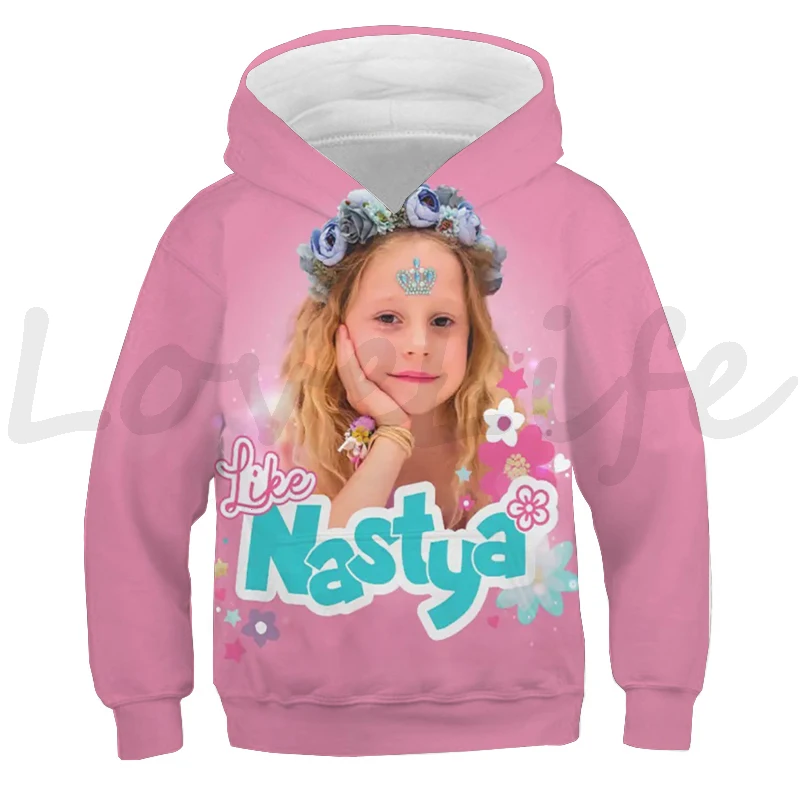 

Like Nastya Hoodies for Girls Boys Kids Cartoon 3D Pullovers Outwears Autumn Children Sweatshirts Tops Streetwear Sudadera gifts