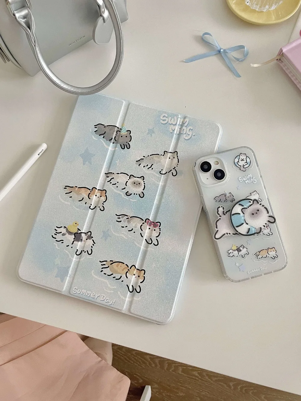 Capa de Gato de Natação para iPad,