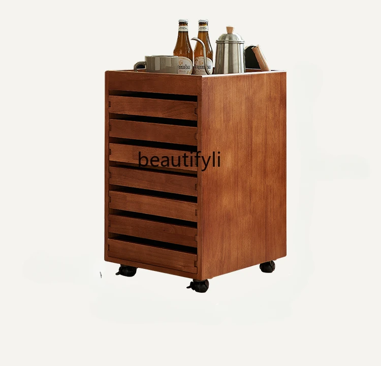 

Французский Ретро-столик из массива дерева, шкаф для хранения данных, ящик для домашнего кабинета, простой современный маленький шкаф для квартиры