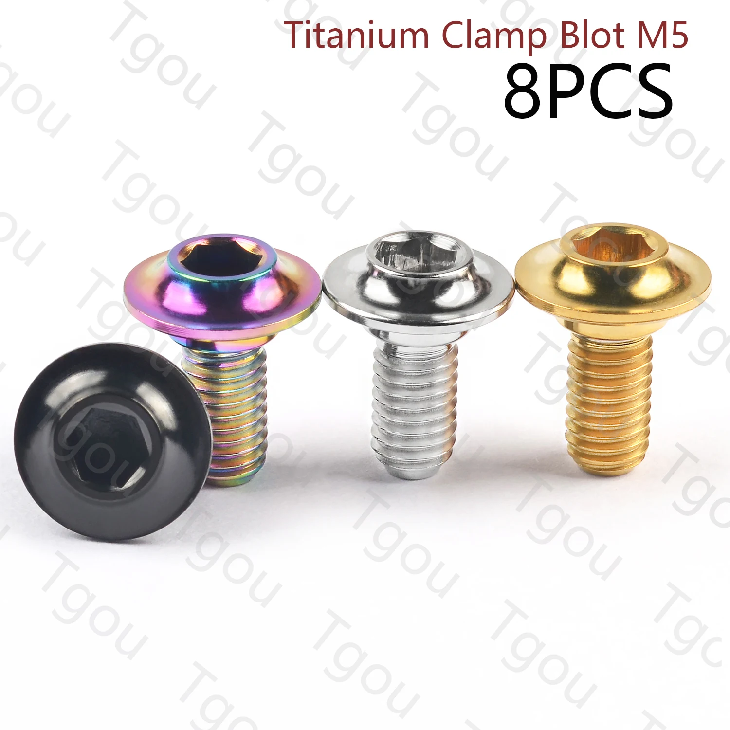 

Tgou Titanium Bolt M5 Hex Head Screw for Road Bike C Clamp C Brake Pad 8pcs