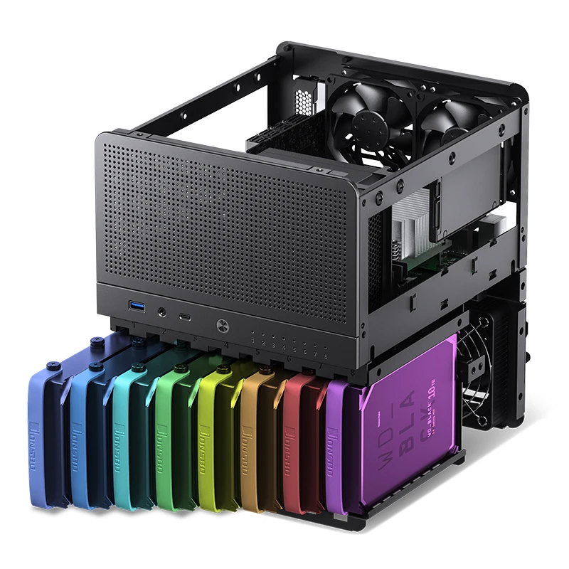 JONSBO N3 NAS ITX Chassis With Cooler and 8 HDD Position SFX Power Tower Mini PC Case For AMD 7700 CPU 25cm GPU 13cm fan pc case pc chassis computer chassis frame mini itx desktop case