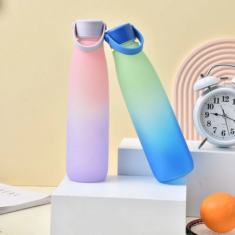 

Portable Plastic Water Bottle with Handle, Gradient Sport, Large Capacity, 920ML, Summer