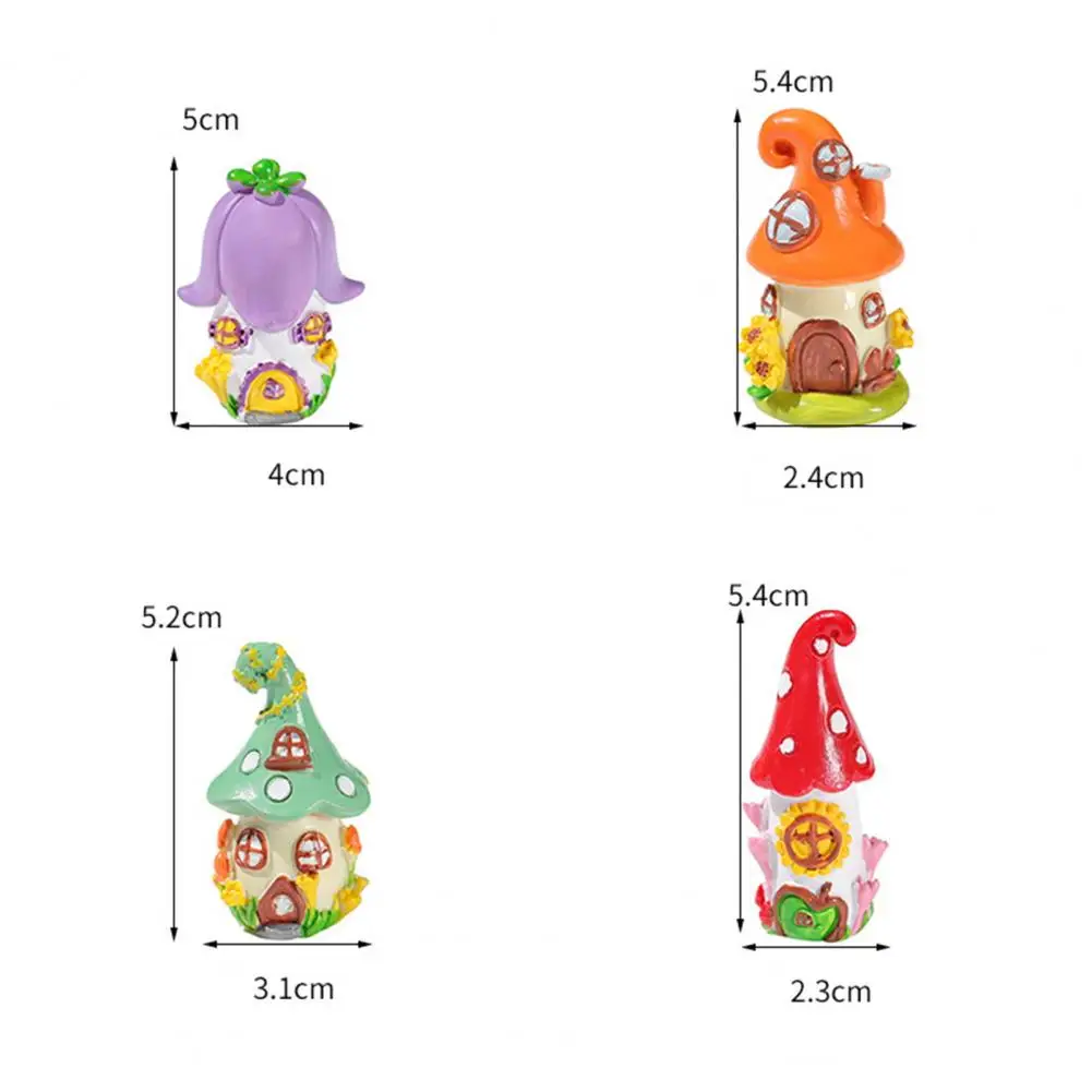 Colore Brillante Mini House Statue Regali Senza Sbavature Pretty Fairy World Mushroom Cottage Desk Ornament