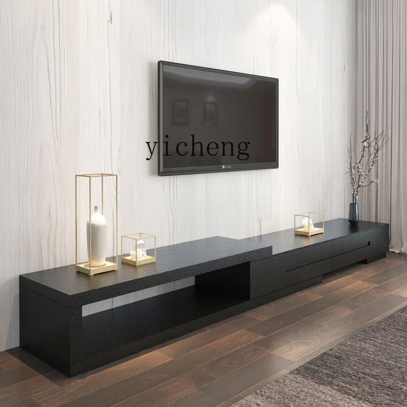 

ZK TV Cabinet Unit Black Oak Grain Retractable TV Stand