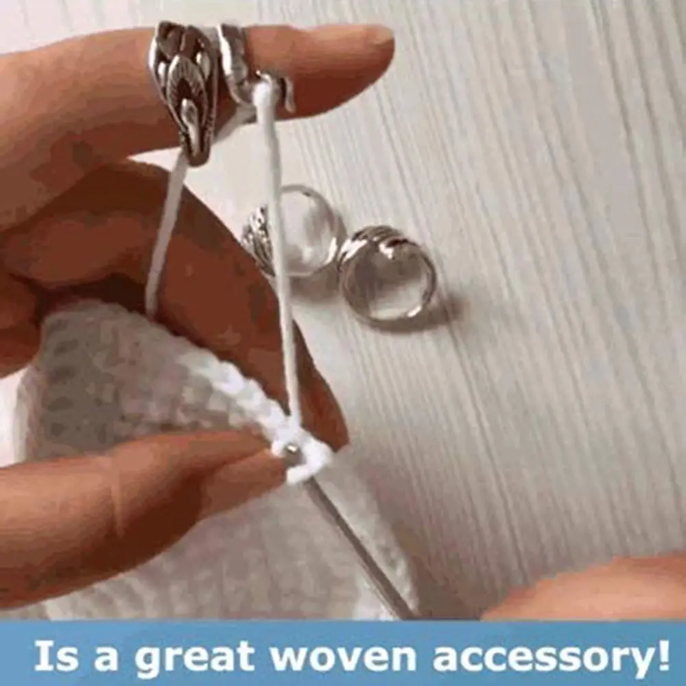 Stainless Steel Knitting Thimble Ring Sewing Accessories