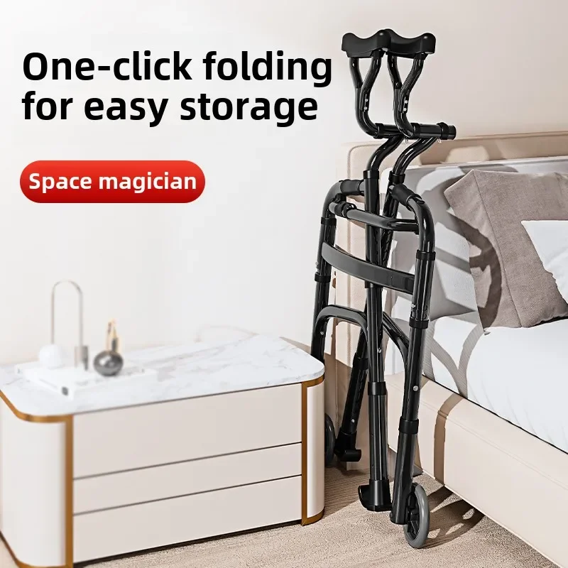 Rehabilitation Arm Training Crutches Walker,Disabled Mobility Walking Stick Chair ,Four-Legged Armrest Frame,Walkers for Elderly 5