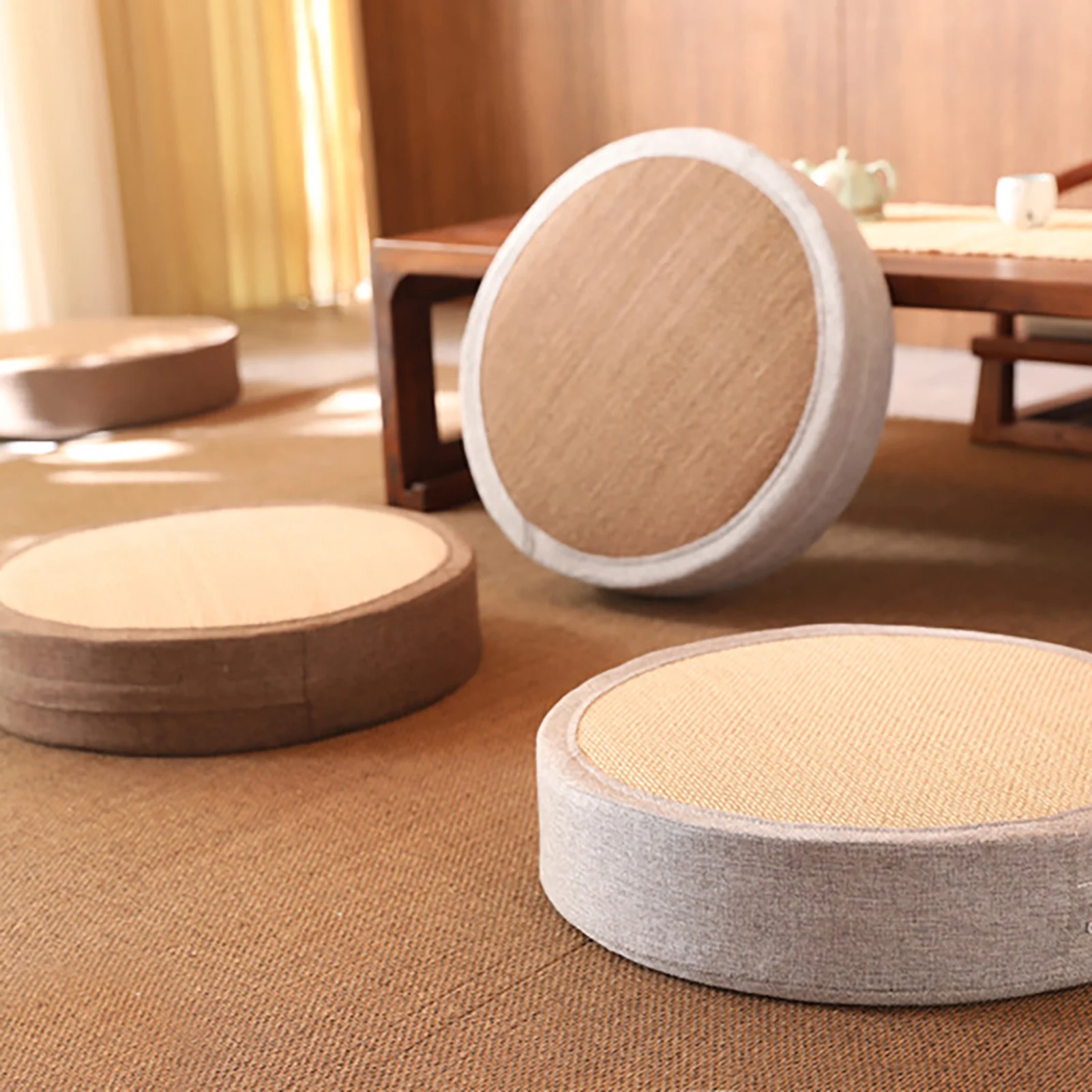 Круглая напольная Подушка Futon подушка для медитации в японском стиле толстый