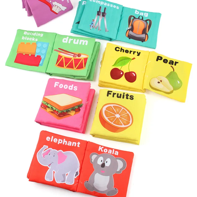 0-12 Months Baby English Palm Three-dimensional Cloth Book Newborn Soft Book Early Childhood Education Baby Cloth Book 4