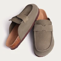 Kidmi New Men Suede Clogs Slippers Soft Women Mules Summer Cork Clogs Slippers Outdoor Beach Sandals Fashion Nonslip Home Shoes