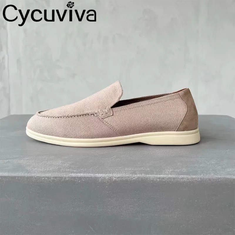 

2023 New Mesh Cloth Flat Loafers Shoes Men Slip On Summer Walk Driving Shoes Round Toe Causal Comfort Vacation Shoes For Men