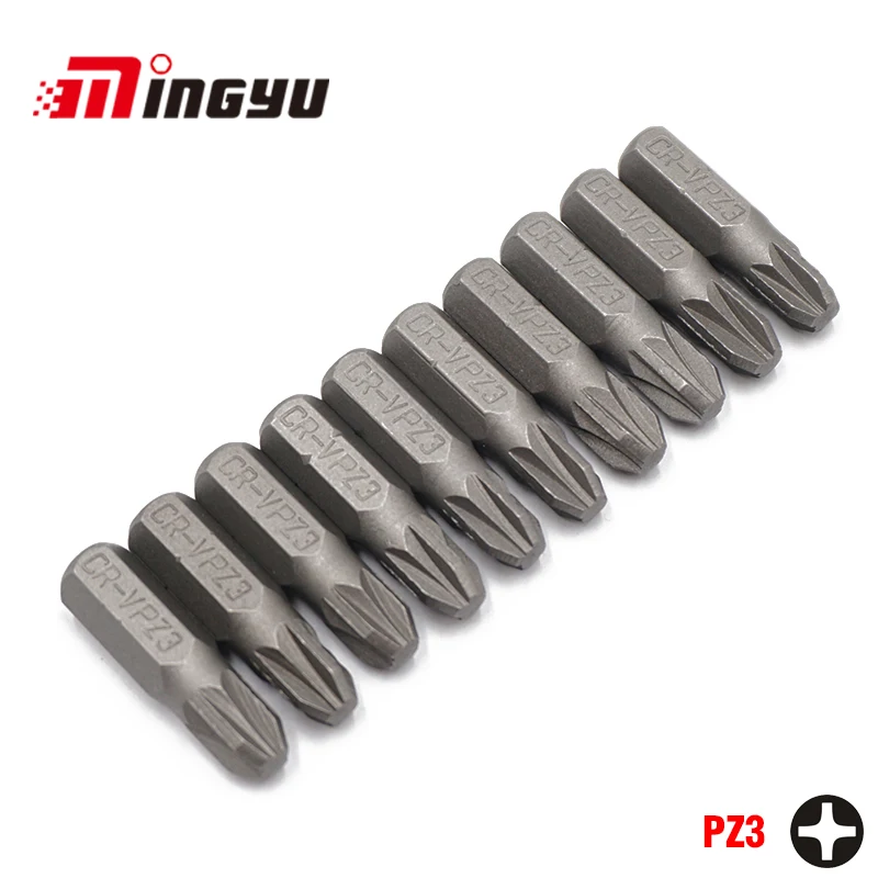 

10Pcs 1/4" 25mm Pozidriv PZ3 Screwdriver Bit Set Repair Tools ScrewdriversKit Hex Shank Drill Bit For Power Household Hand Tools