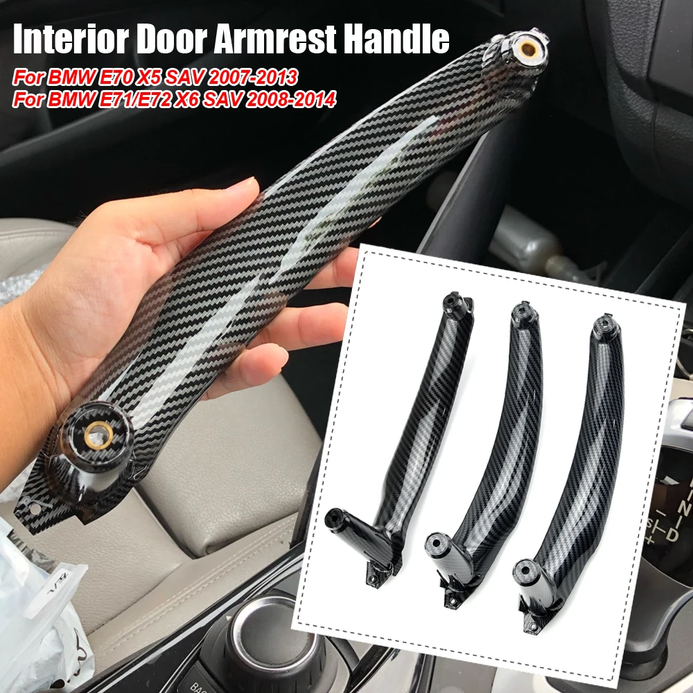 

Armrest Carbon Fiber For BMW E70 E71 E72 X5 X6 2007-2014 Car Interior Door Handle Inner Panel Pull Trim Cover