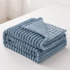 1pc Solid Color Flannel Blanket Soft Warm Throw Blankets for Couch Sofa Office Bed Camping Travel Multi-purpose Gift Blanket 5