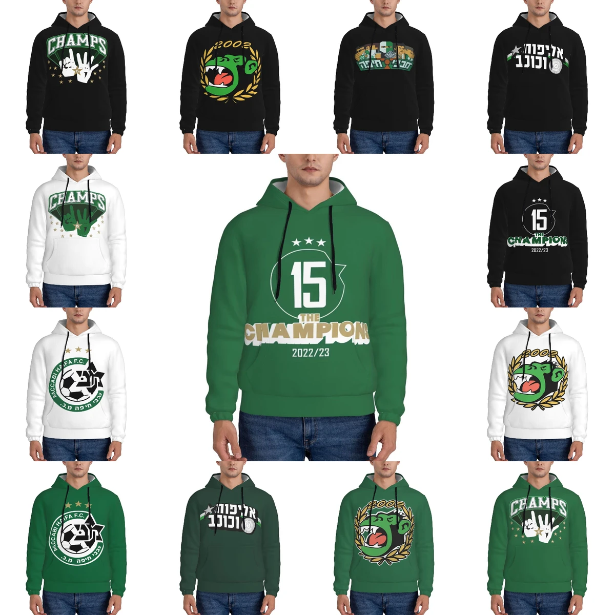 

Israel MHFC Maccabi - Haifa Men's Pullover Hoodie Casual Hooded Sweatshirt Best Hoodies Sportswear Tracksuit with Pocket