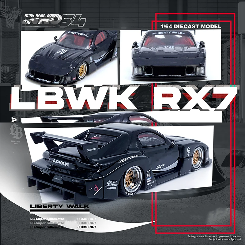 PreSale INNO 164 LBWK RX7 FD3S Super Silhouette Black Zero Diecast