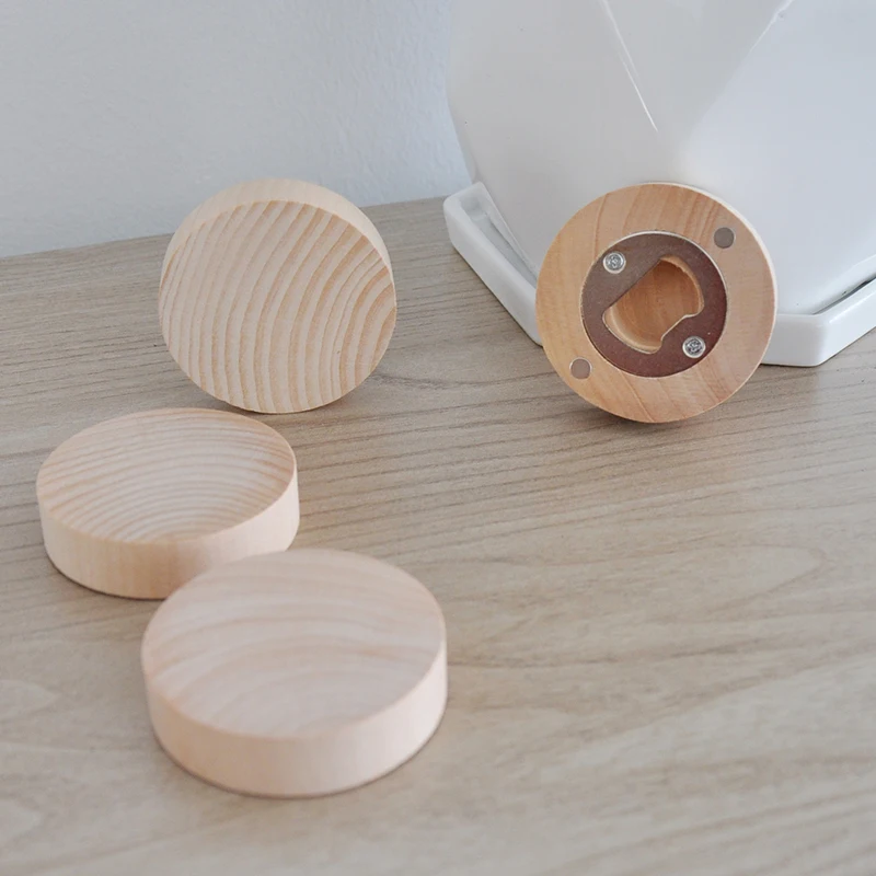 18Pcs 빈 나무 자석 병따개 나무 냉장고 자석 결혼식 기념품 결혼식 선물 및 선물 63*15mm