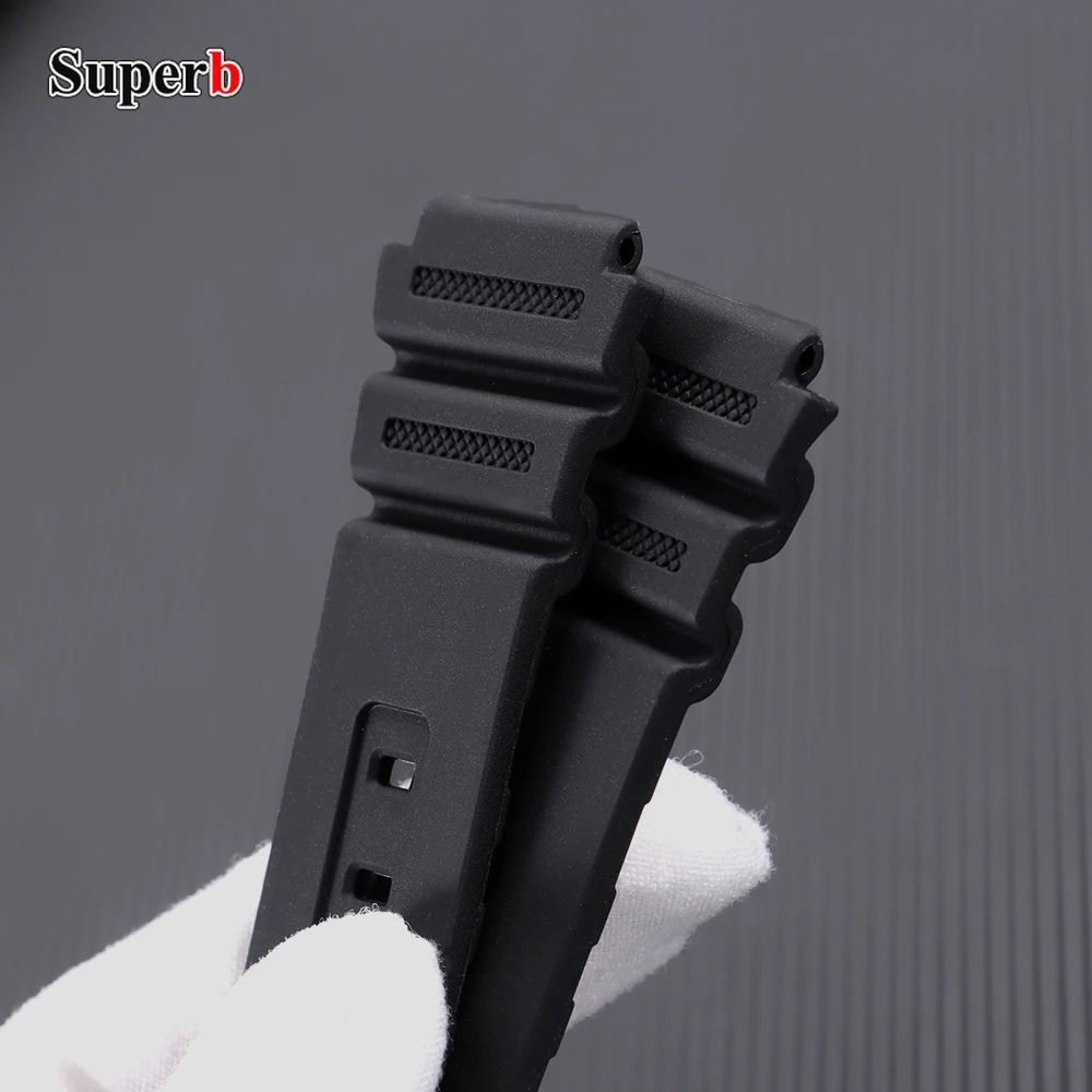 Black Rubber Silicone Watch Band Bracelet - 18mm Strap Replacement Watch Accessory