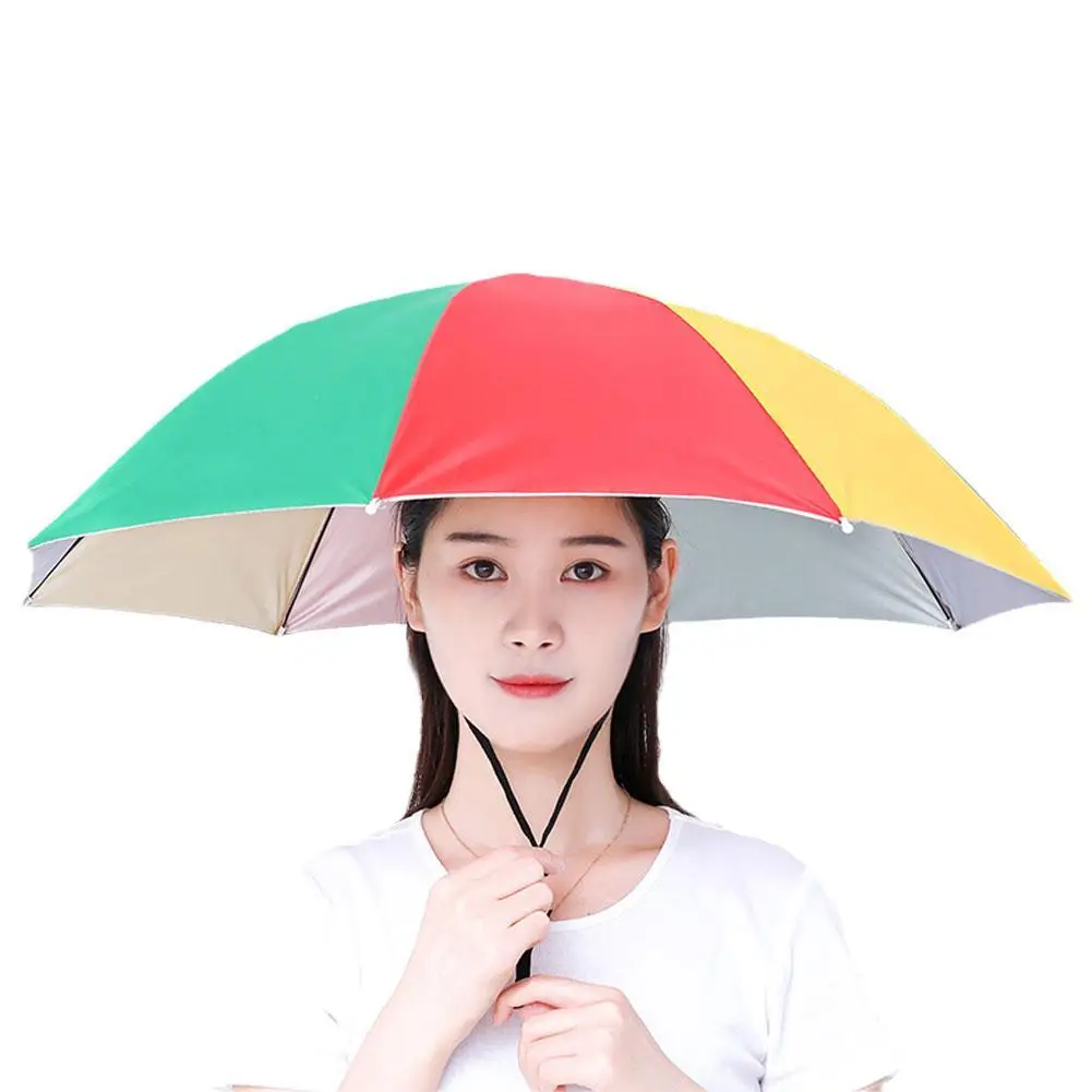 Large Thickened Rainproof Head-mounted Umbrella For Sunny And Rainy Days Rainproof Outdoor Fishing Hat fishing hat