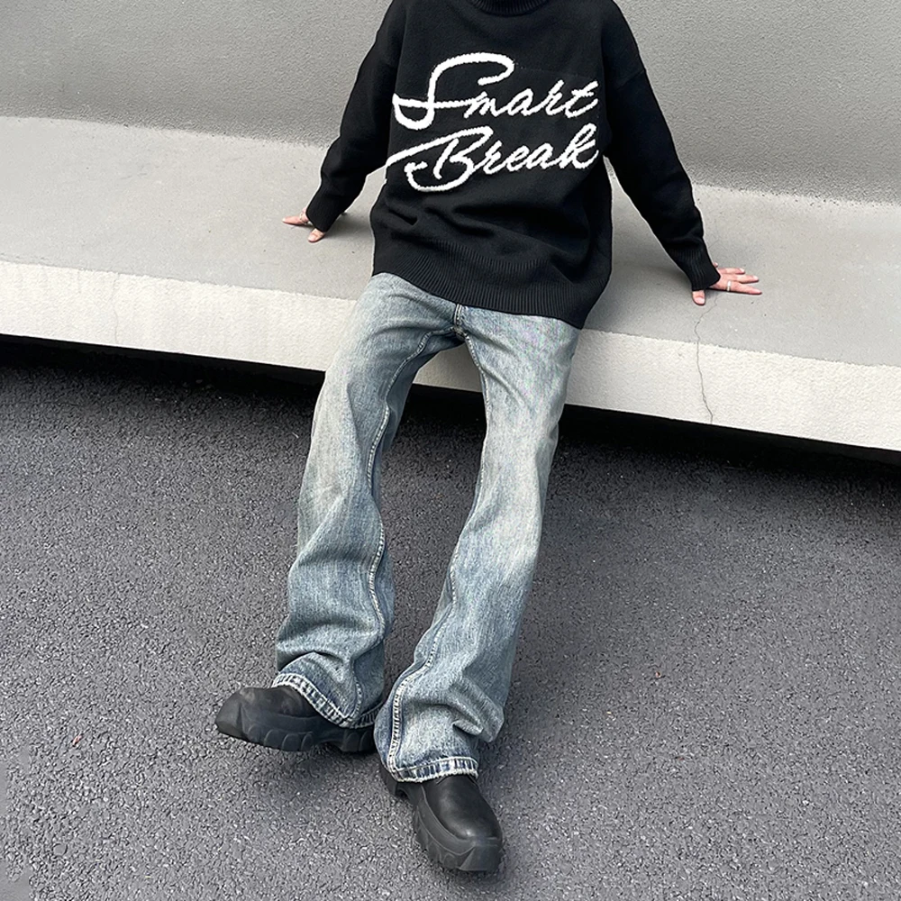 Jeans Men Y2k Streetwear Casual Fashion Straight-leg Baggy Stacked Trousers Autumn Winter Designer Vintage Street Denim Pants 4