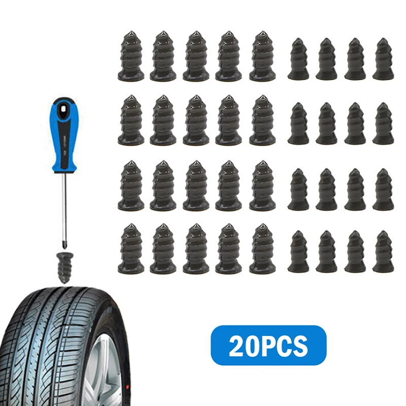 

20pcs Vacuum Tyre Repair Nails Car Scooter Bike Universal Tubeless Rubber Nails Quick Non-Destructive Repair Tool