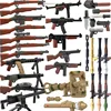 5/10 WW2 Soldiers Weapon Building Block Accessories Two-color Printing Machine Rifle Submachine Sniper Guns Military Bricks C238 1