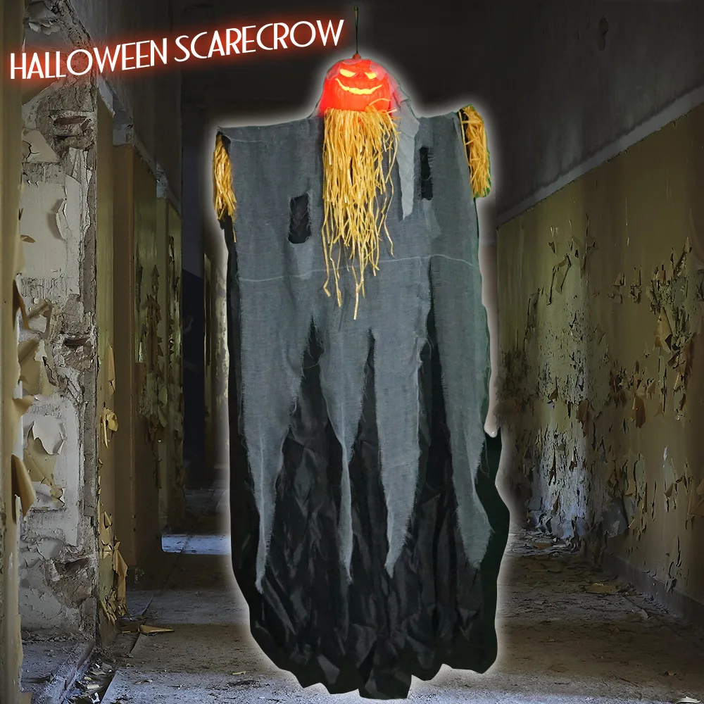 Glowing Pumpkin Skeleton Halloween Hanging Ghost Horror Halloween Prop