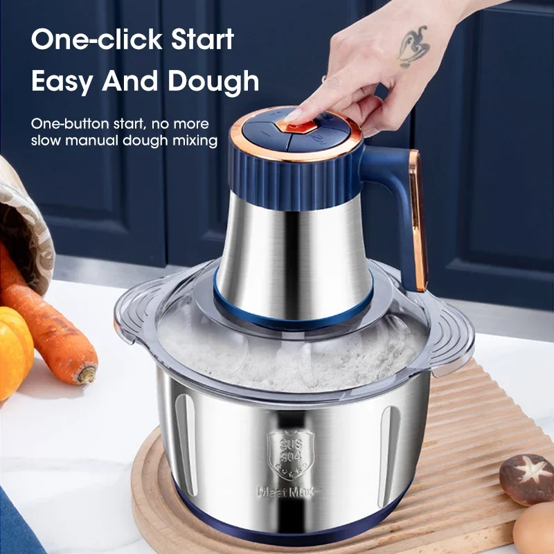 Electric Meat Grinder 5L Large Capacity Blender Multifunctional Vegetable Meat Slicer Home Food Pulverizer Baby Food Processor