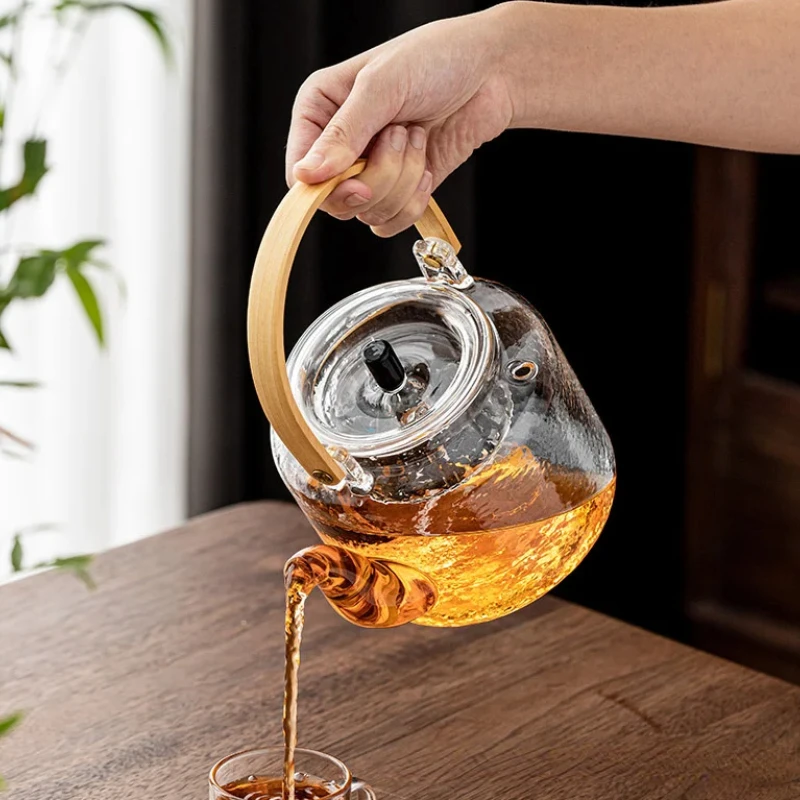 

Высокотемпературный чайник с стеклянной ручкой, чайник, чайный набор, заварочный чайник, чайная посуда, инструменты для приготовления чая, аксессуары