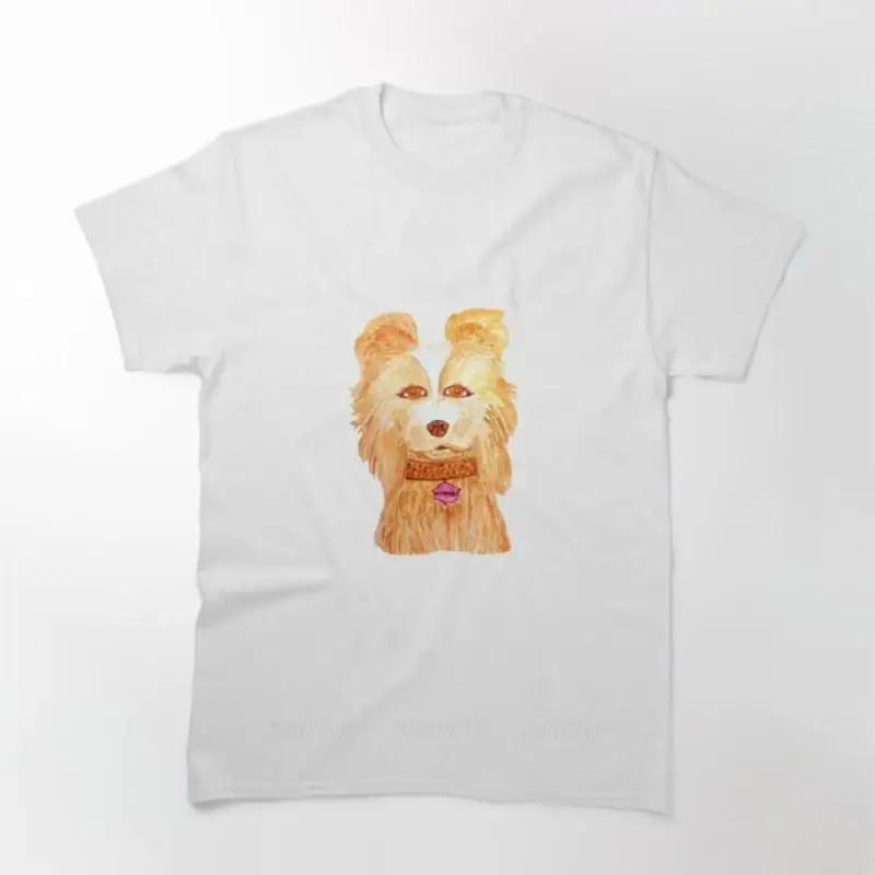 

Новое поступление, брендовая футболка с коротким рукавом с принтом «Остров собак-мускатный орех», модные футболки с принтом, Мужская Повседневная стильная футболка