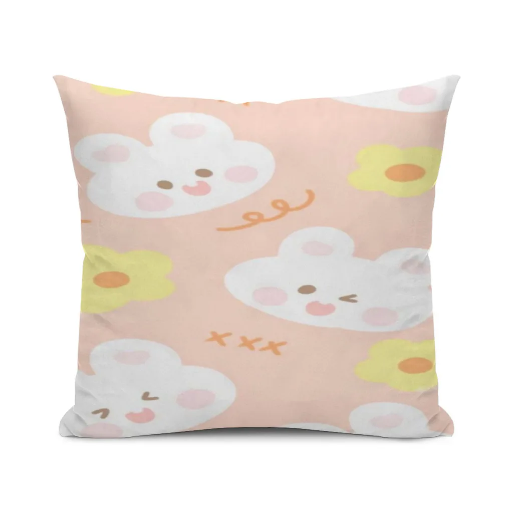 

Cute Bear Rabbit Tapestry Healing Warmth Pillow Cushion Case Dakimakura Cover Decorative Sleeping 45x45cm