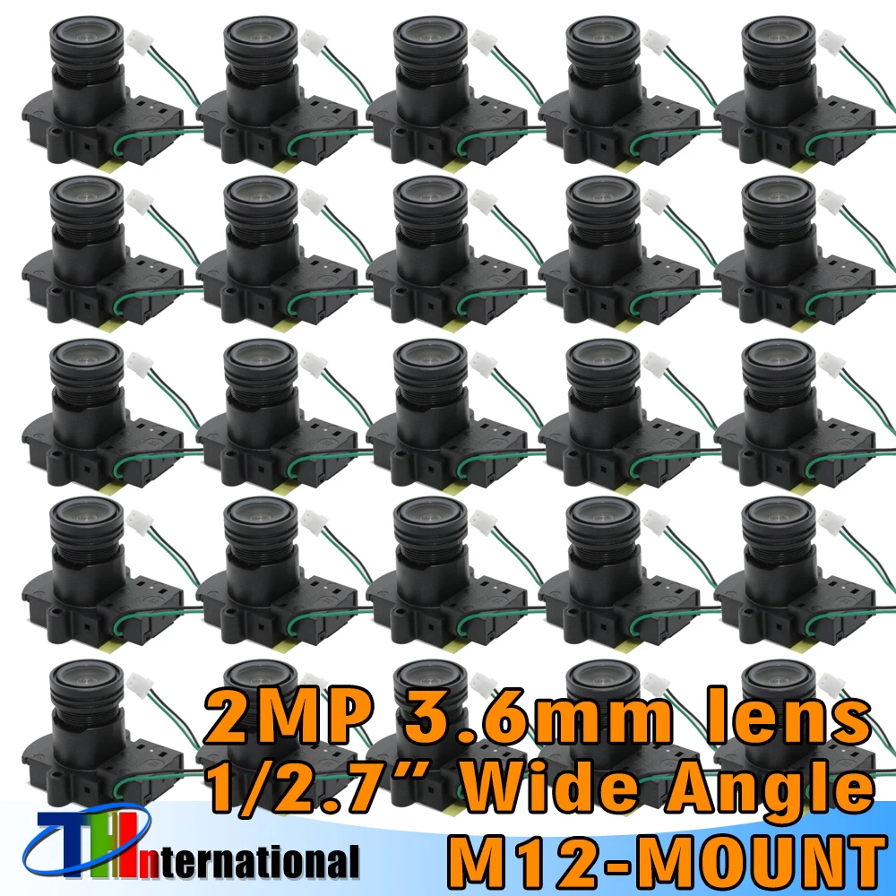 Wholesale 100pcs 2MP 3.6mm M12 lens 90 Degrees Wide Angle CCTV IR Fixed Board Lens + M12 5MP IR CUT Mount Holder