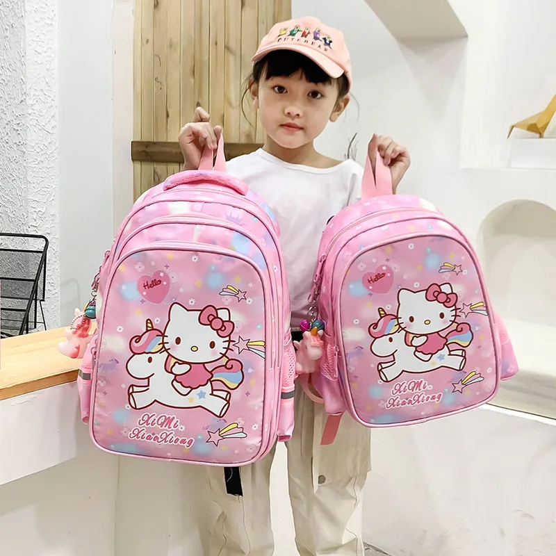 

Cartoon KT Cat Children's School Bag Kindergarten Children's Girl Backpack Hello Kitty Birthday Gift Pupil Kid Large Capacity