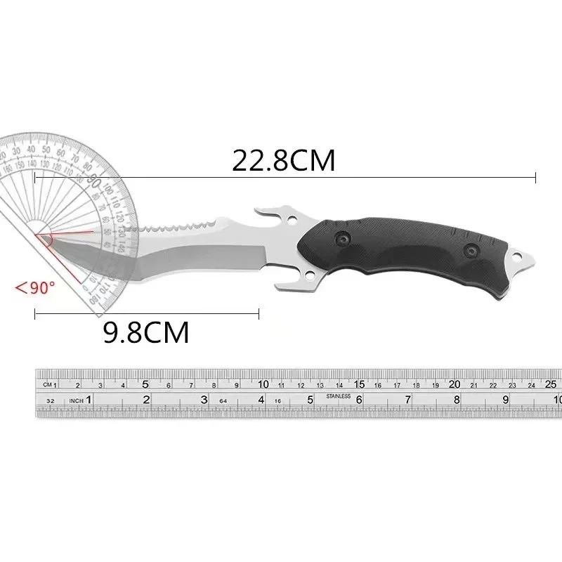 Coltello da Esterno Portatile Utensile Bushcraft Piccola Lama Fissa per Campeggio Escursionismo Caccia Attrezzatura EDC - immagine 6