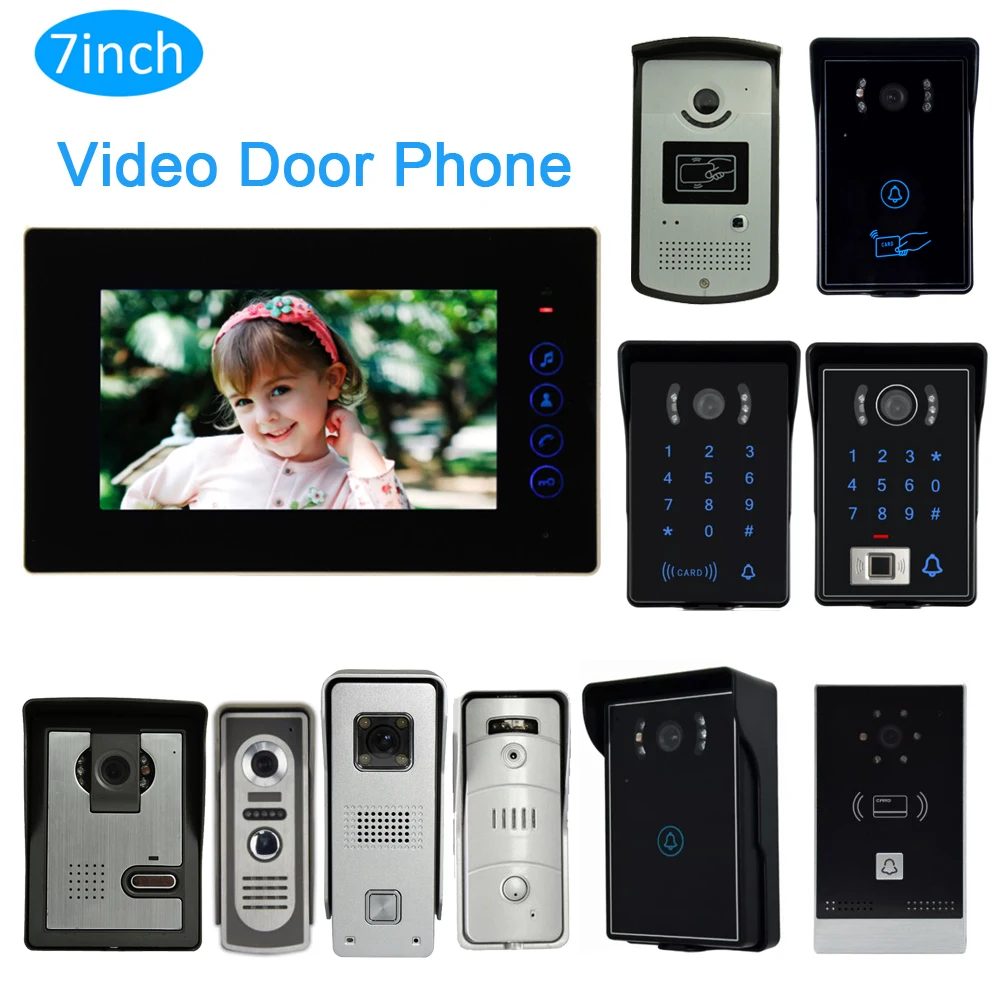 

1 Set Video Door Phone Smart Home Talk Back Intercom System For Visitor 7" Color Screen To Entrance Door Camera Machine