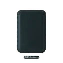 Magnetic Leather Wallet Card Holder and Phone Stand (Dark Green)