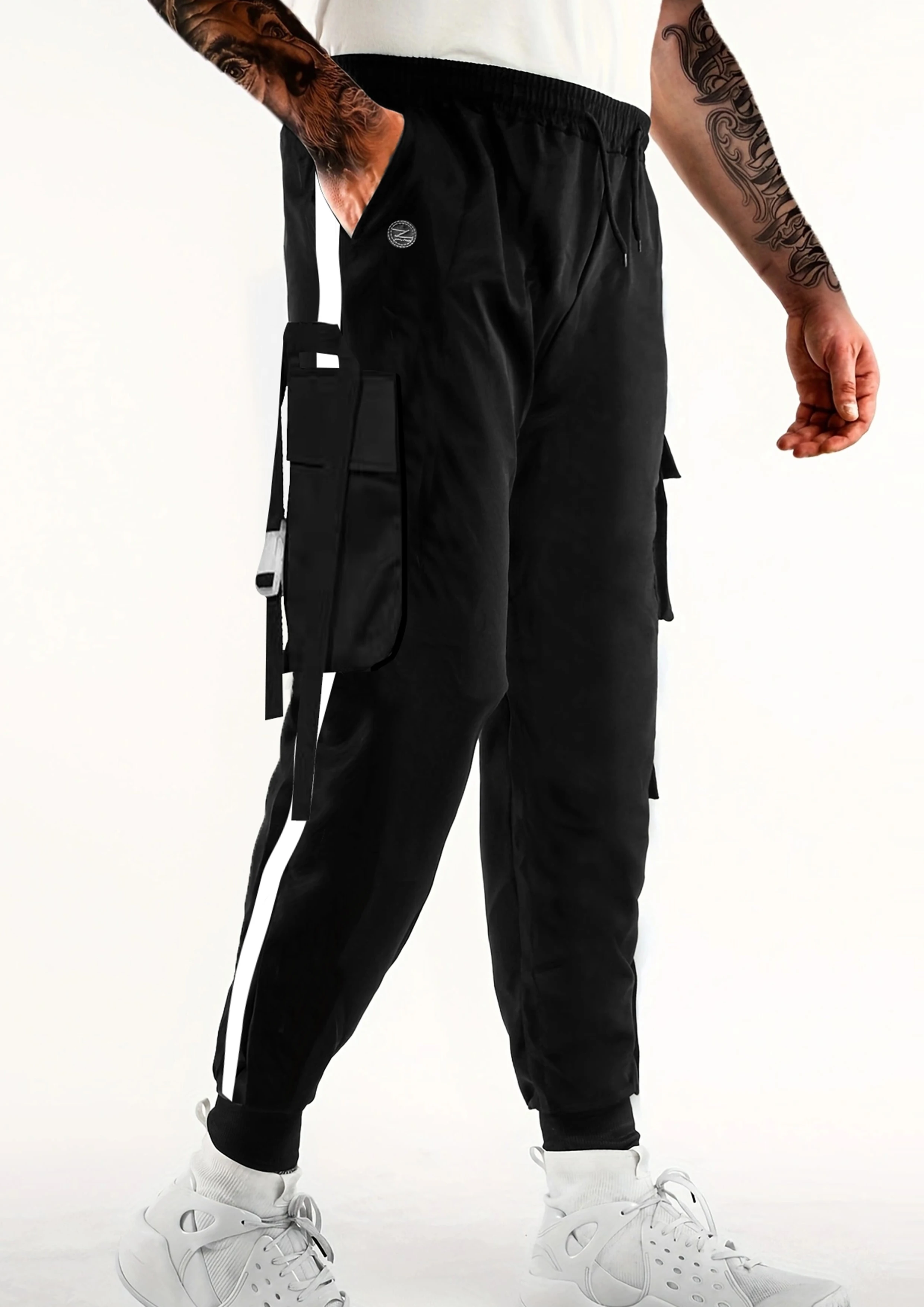 Description Picture 3 of itemOveralls men's summer nine minutes casual pants fashion brand loose pants men's version of the all-purpose binding pants men's t