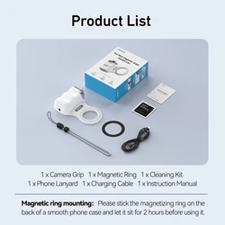TELESIN Magnetic Phone Camera Handle with Remote Control and Shooting Aid (Magsafe Hand Grip)