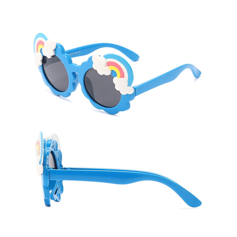 Rainbow Sung Uv Resistant Sunglass For Children Silicone Soft Sun G For Girl Boy Safety Eyewear Cute Round_voghion.com
